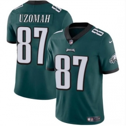 Men Philadelphia Eagles 87 C J  Uzomah Green Vapor Untouchable Limited Stitched Football Jersey