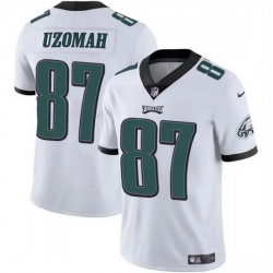 Men Philadelphia Eagles 87 C J  Uzomah White Vapor Untouchable Limited Stitched Football Jersey