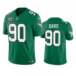 Men Philadelphia Eagles 90 Jordan Davis Green 2023 F U S E  With C Patch Vapor Untouchable Stitched Football Jersey