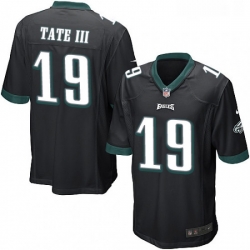 Mens Nike Philadelphia Eagles 19 Golden Tate III Game Black Alternate NFL Jerse