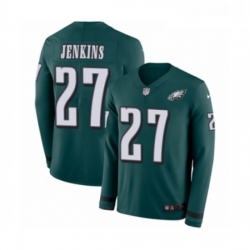 Mens Nike Philadelphia Eagles 27 Malcolm Jenkins Limited Green Therma Long Sleeve NFL Jersey