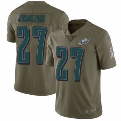 Mens Nike Philadelphia Eagles 27 Malcolm Jenkins Limited Olive 2017 Salute to Service NFL Jersey