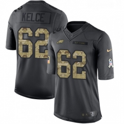 Mens Nike Philadelphia Eagles 62 Jason Kelce Limited Black 2016 Salute to Service NFL Jersey