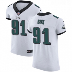 Mens Nike Philadelphia Eagles 91 Fletcher Cox White Vapor Untouchable Elite Player NFL Jersey