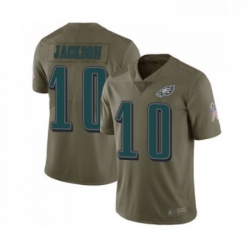 Mens Philadelphia Eagles 10 DeSean Jackson Limited Olive 2017 Salute to Service Football Jersey