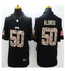 New Philadelphia Eagles #50 Kiko Alonso Black Men Stitched NFL Limited Salute to Service jersey