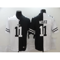 Nike Eagles 11 Carson Wentz Black And White Split Vapor Untouchable Limited Jersey