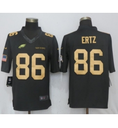 Nike Eagles #86 Zach Ertz Anthracite Gold Salute To Service Limited Jersey