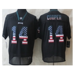 Nike Philadelphia Eagles 14 Riley Cooper Black Elite USA Flag Fashion NFL Jersey