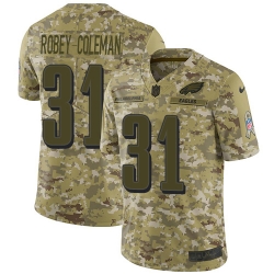 Nike Philadelphia Eagles 31 Nickell Robey Coleman Camo Men Stitched NFL Limited 2018 Salute To Service Jersey