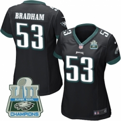 Nike Eagles #53 Nigel Bradham Black Women 2018 Super Bowl Champions Game Jersey