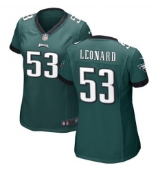 Women Philadelphia Eagles 53 Shaquille Leonard Green Stitched Football Jersey 28Run Small 29s