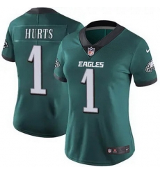 Women Philadelphia Eagles Jalen Hurts 1 Green F U S E Stitched NFL Jersey