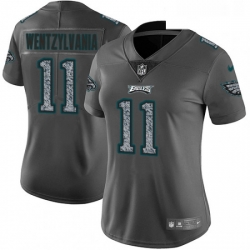 Womens Nike Philadelphia Eagles 11 Carson Wentz Gray Static Wentzylvania Vapor Untouchable Limited NFL Jersey