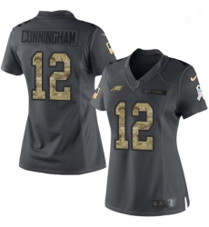 Womens Nike Philadelphia Eagles 12 Randall Cunningham Limited Black 2016 Salute to Service NFL Jersey