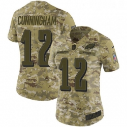 Womens Nike Philadelphia Eagles 12 Randall Cunningham Limited Camo 2018 Salute to Service NFL Jersey