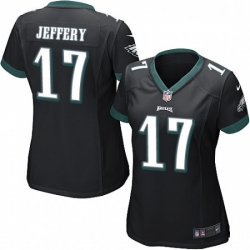 Womens Nike Philadelphia Eagles 17 Alshon Jeffery Game Black Alternate NFL Jersey