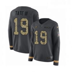 Womens Nike Philadelphia Eagles 19 Golden Tate III Limited Black Salute to Service Therma Long Sleeve NFL Jersey