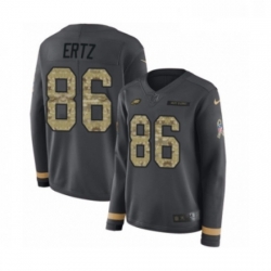 Womens Nike Philadelphia Eagles 86 Zach Ertz Limited Black Salute to Service Therma Long Sleeve NFL Jersey