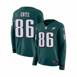 Womens Nike Philadelphia Eagles 86 Zach Ertz Limited Green Therma Long Sleeve NFL Jersey