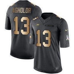 Nike Eagles #13 Nelson Agholor Black Youth Stitched NFL Limited Gold Salute to Service Jersey