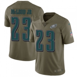 Nike Eagles #23 Rodney McLeod Jr Olive Youth Stitched NFL Limited 2017 Salute to Service Jersey