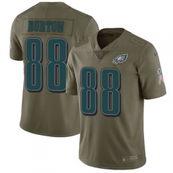 Nike Eagles #88 Trey Burton Olive Youth Stitched NFL Limited 2017 Salute to Service Jersey