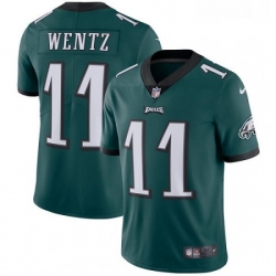 Youth Nike Philadelphia Eagles 11 Carson Wentz Midnight Green Team Color Vapor Untouchable Limited Player NFL Jersey