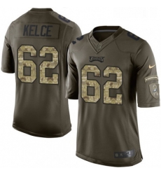 Youth Nike Philadelphia Eagles 62 Jason Kelce Elite Green Salute to Service NFL Jersey