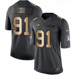 Youth Nike Philadelphia Eagles 91 Fletcher Cox Limited BlackGold Salute to Service NFL Jersey