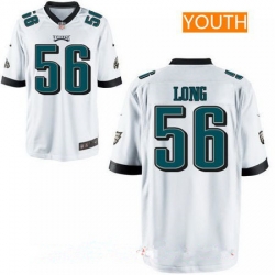 Youth Philadelphia Eagles #56 Chris Long White Road Stitched NFL Nike Jersey