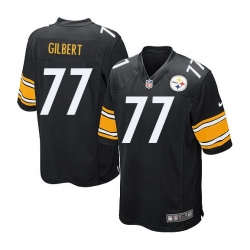 77 Marcus Gilbert Elite Black Pittsburgh Steelers Home Nike Jersey