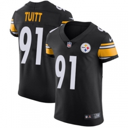 Men Nike Steelers #91 Stephon Tuitt Black Team Color Stitched NFL Vapor Untouchable Elite Jersey