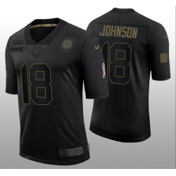 Men Pittsburgh Steelers 18 Diontae Johnson Black Vapor Untouchable Limited Stitched Jersey