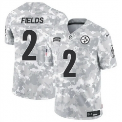 Men Pittsburgh Steelers 2 Justin Fields 2024 F U S E Arctic Camo Salute To Service Limited Stitched Football Jersey