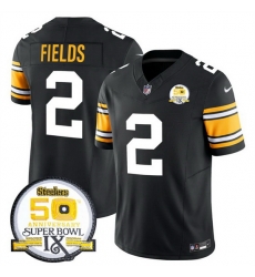 Men Pittsburgh Steelers 2 Justin Fields Black 2024 F U S E 50th Anniversary Of Super Bowl IX Vapor Untouchable Limited Stitched Jersey