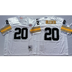 Men Pittsburgh Steelers 20 Rocky Bleier White M&N Throwback Jersey