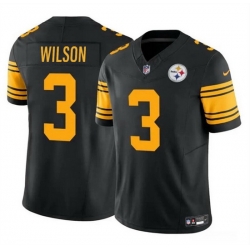Men Pittsburgh Steelers 3 Russell Wilson Black 2024 F U S E Color Rush Limited Football Stitched Jersey