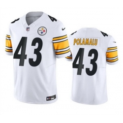 Men Pittsburgh Steelers 43 Troy Polamalu White 2023 F U S E  Vapor Untouchable Color Rish Limited Football Stitched Jersey
