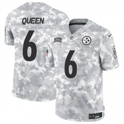 Men Pittsburgh Steelers 6 Patrick Queen 2024 F U S E Arctic Camo Salute To Service Limited Stitched Football Jersey