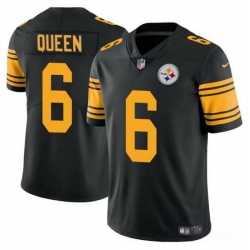 Men Pittsburgh Steelers 6 Patrick Queen Black Color Rush Vapor Untouchable Limited Football Stitched Jersey