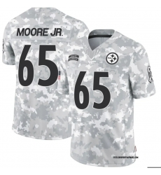 Men Pittsburgh Steelers 65 Dan Moore Jr. 2024 Arctic Camo Salute To Service Limited Stitched Football Jersey