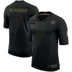 Men Pittsburgh Steelers 7 Ben Roethlisberger Black Limited 2020 Salute To Service Jersey