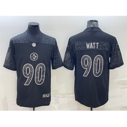 Men Pittsburgh Steelers 90 T J  Watt Reflective Limited Stitched Jersey