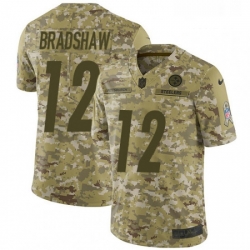 Mens Nike Pittsburgh Steelers 12 Terry Bradshaw Limited Camo 2018 Salute to Service NFL Jersey