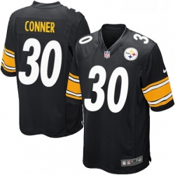 Mens Nike Pittsburgh Steelers 30 James Conner Game Black Team Color NFL Jersey