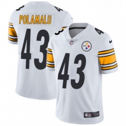 Mens Nike Pittsburgh Steelers 43 Troy Polamalu White Vapor Untouchable Limited Player NFL Jersey