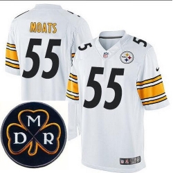 Men's Nike Pittsburgh Steelers #55 Arthur Moats Elite White NFL MDR Dan Rooney Patch Jersey