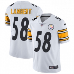 Mens Nike Pittsburgh Steelers 58 Jack Lambert White Vapor Untouchable Limited Player NFL Jersey