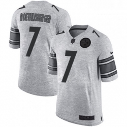 Mens Nike Pittsburgh Steelers 7 Ben Roethlisberger Limited Gray Gridiron II NFL Jersey